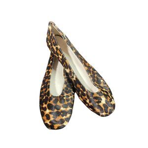 LF Life Black Leopard Fur on Leather Women's‎ Flats